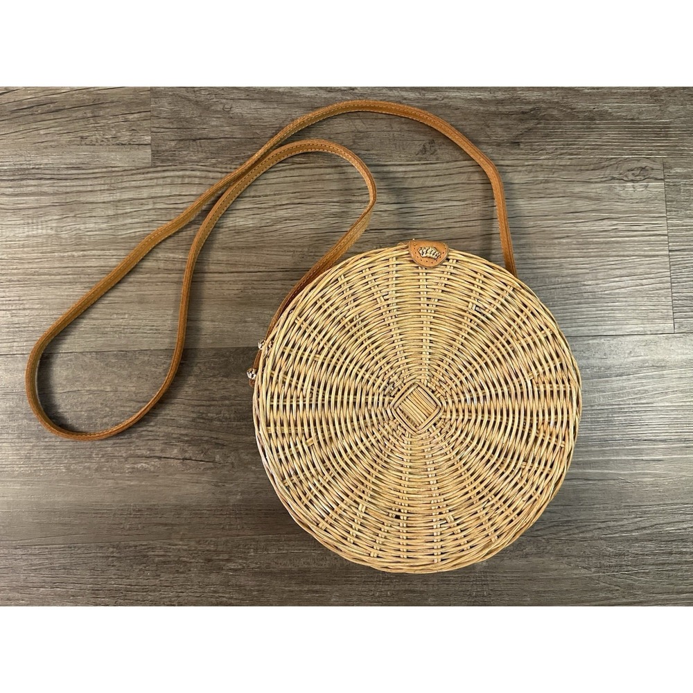 Round‎ Rattan Bag for Women - Handmade Ata Wicker Woven Purse - Circle